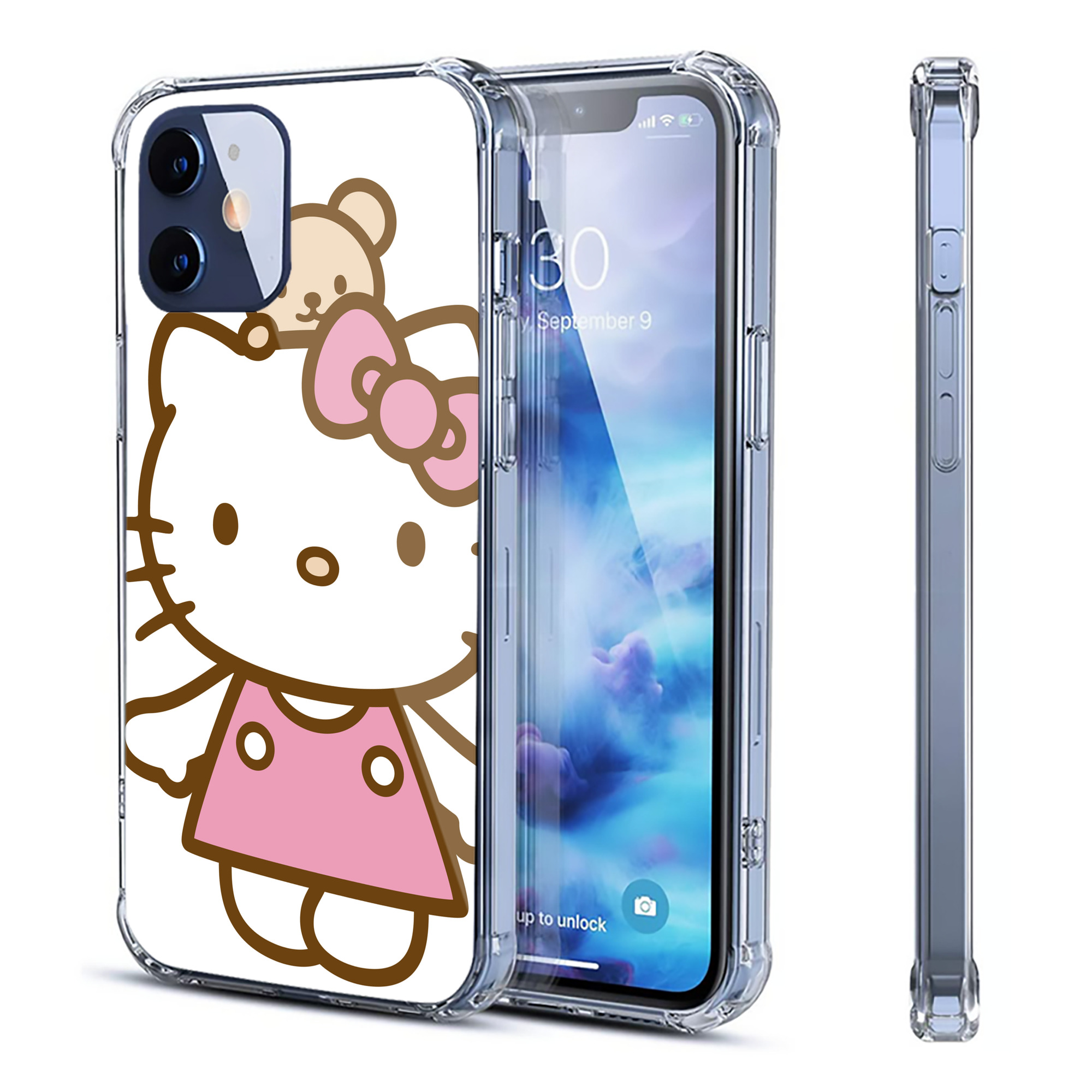 （画像用） Hello Kitty ハローキティ 【iPhone 12シリーズ対応】透明スマホケース（クリアソフトケース）